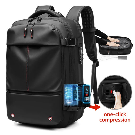 Vacuum Compression Travel Backpack with Electric Pump – 17" Laptop
