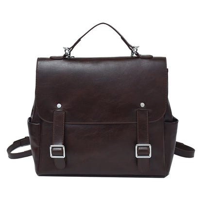 Leather Women's Backpack – Vintage College Style Shoulder Bag