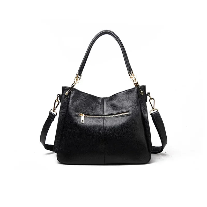 Genuine Leather Tassel Women's Shoulder Bag – Luxury Hobo Handbag with Crossbody Strap