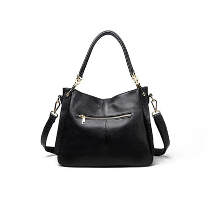 Genuine Leather Tassel Women's Shoulder Bag – Luxury Hobo Handbag with Crossbody Strap