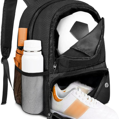 Sports Backpack with Ball & Shoe Compartment – Large Capacity for Soccer, Basketball & Football