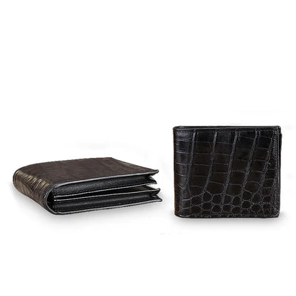 Real Crocodile Leather Bifold Wallet for Men – Luxury
