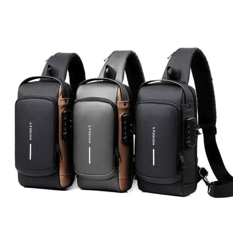 Anti-Theft Crossbody Chest Bag with USB Charging Port