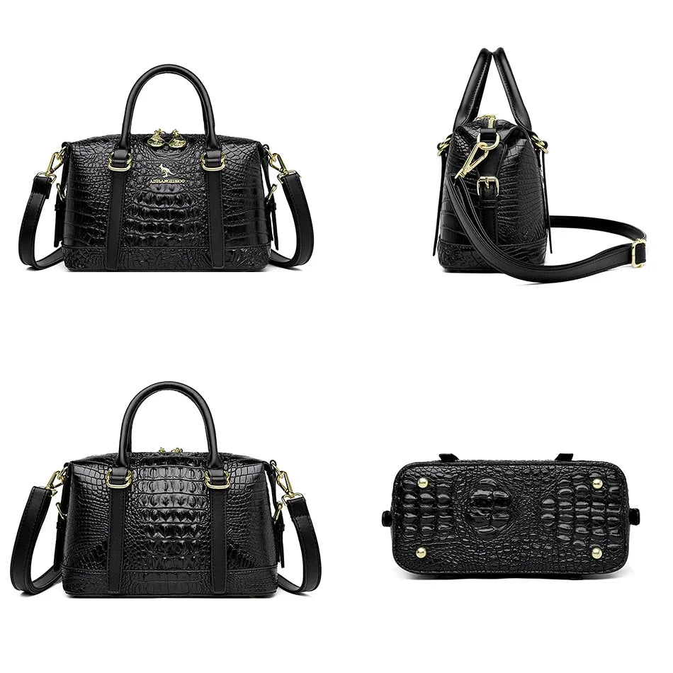 Crocodile Pattern Tote Bag for Women – Luxury Handbag & Crossbody