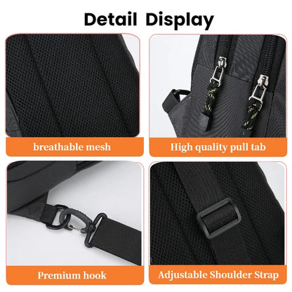 Men's Oxford Crossbody Chest Bag with Multiple Compartments