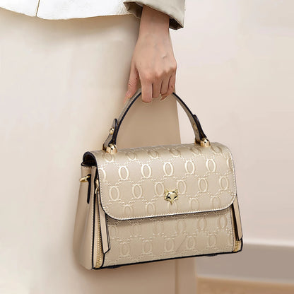 Foxer Lady S Handbag Split Leather Shoulder Bag Light Luxury Crossbody Vintage Commute Female