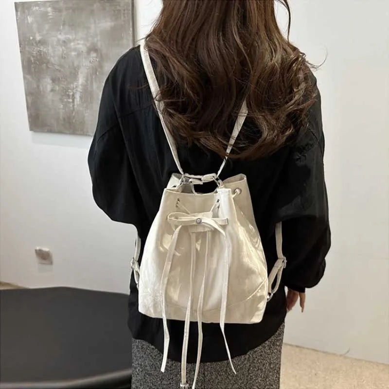 Drawstring Bucket Bag – Women's Korean Crossbody Handbag