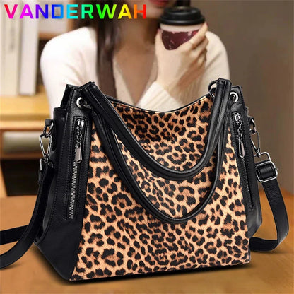 Women's Leopard Print Tote Bag – Luxury Shoulder & Crossbody