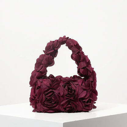 Wedding Party Dinner Bag Elegant Rose Handbag Sweet Cute Small Square Bag