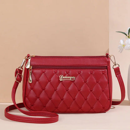 Quilted PU Leather Crossbody Bag for Women
