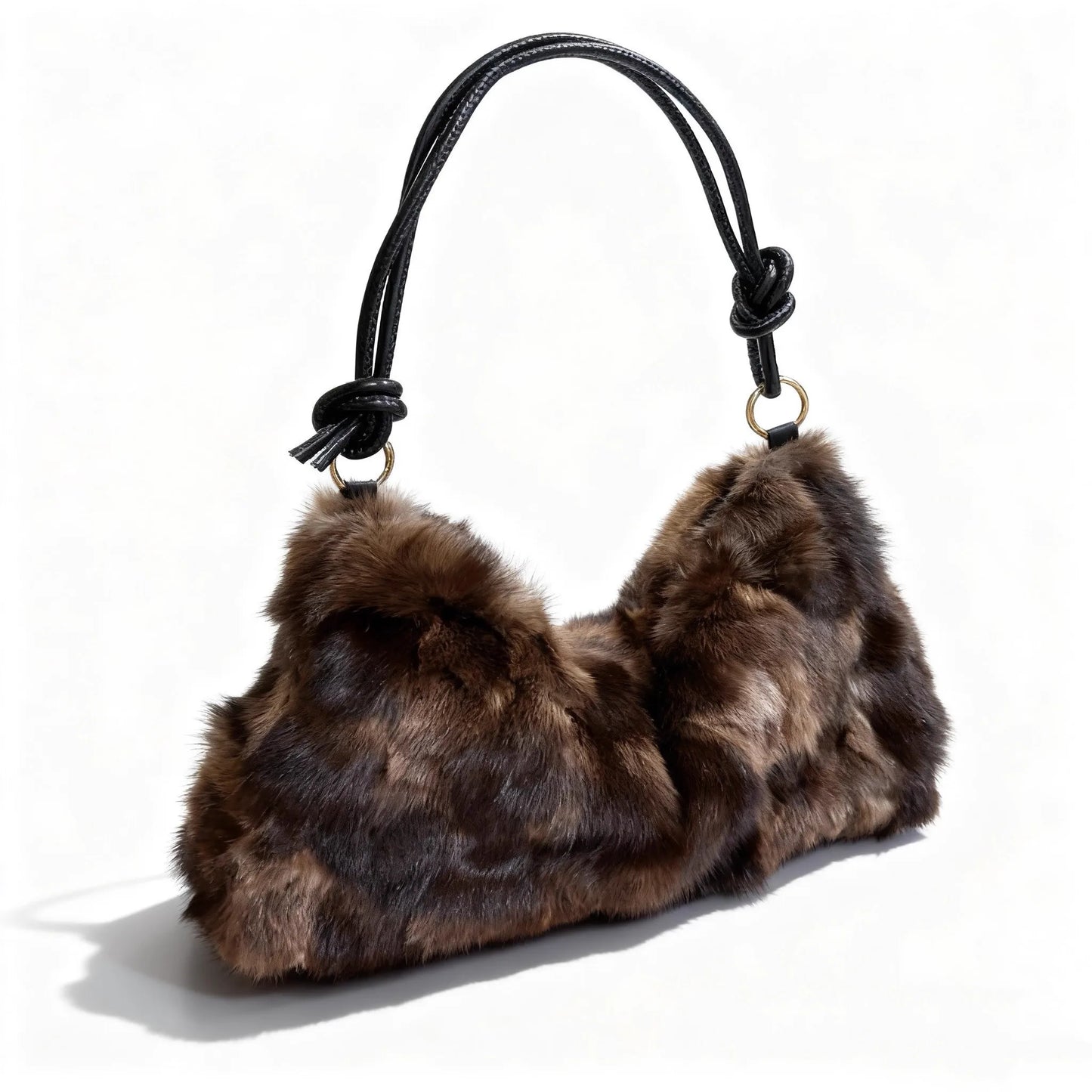 Mew Real Mink Fur Natural Cloud Winter Thick Bag Single Shoulder Women Fluffy Evening Ladies - Thick