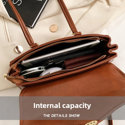 Retro PU Leather Shoulder Bag – Women's Vintage Underarm Tote