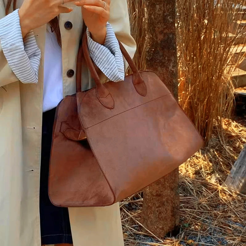 Women's Large Capacity Retro Leather Tote Bag