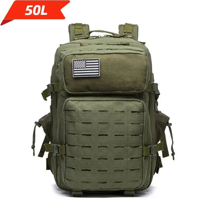 50L Tactical Backpack – Waterproof Gym & Hiking Bag