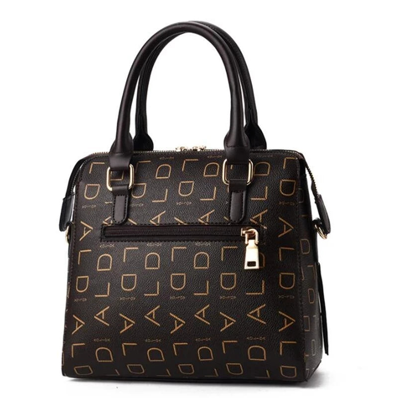 Women's Luxury PU Leather Top-Handle Handbag with Crossbody Strap