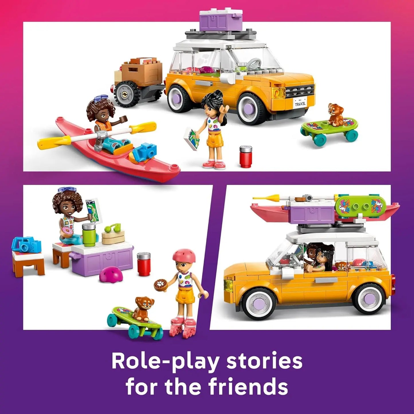 LEGO Friends 42659 Road-Trip Travel Car Building Set – 220 Pieces