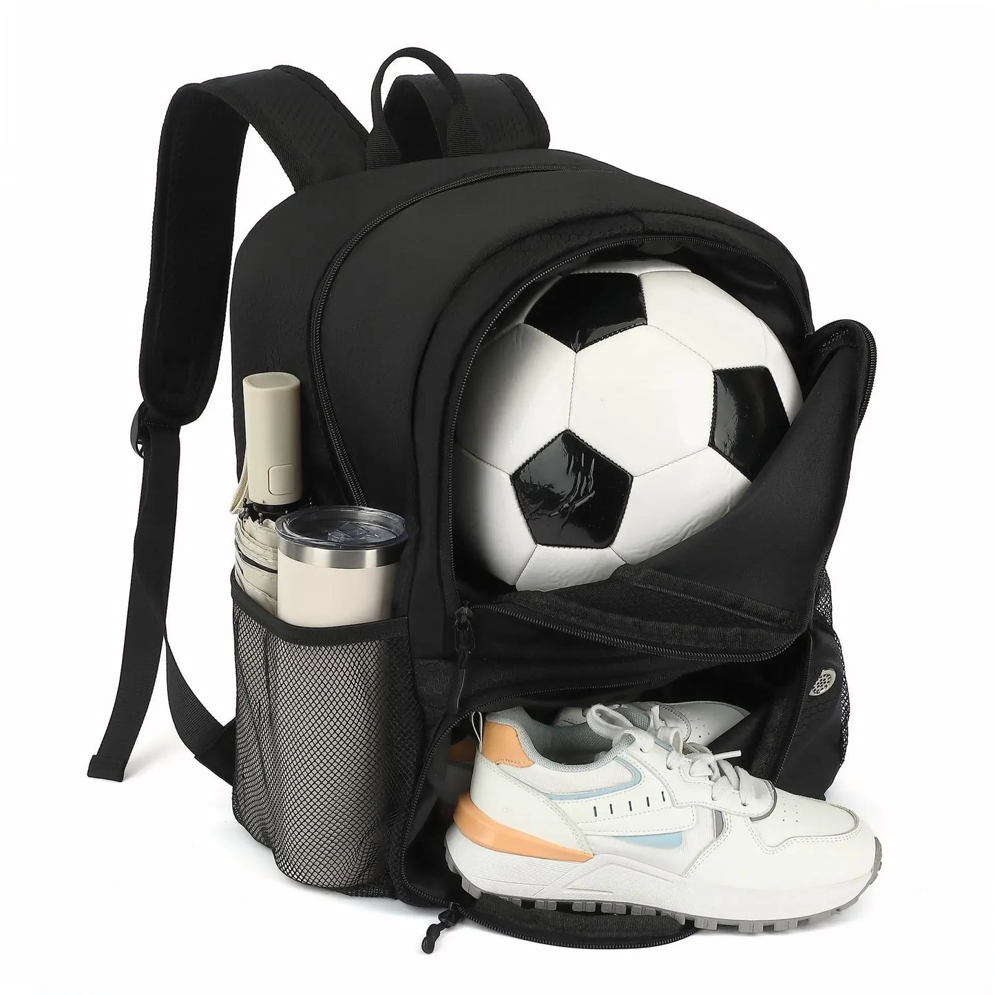 Sports Backpack with Ball & Shoe Compartment – Large Capacity for Soccer, Basketball & Football