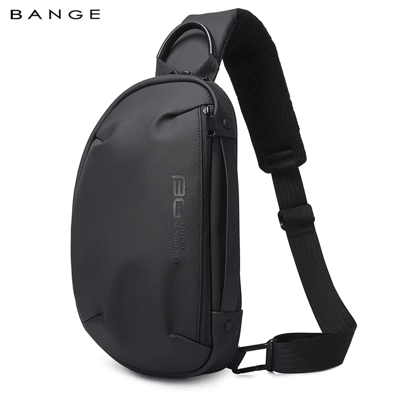 Waterproof Sling Chest Bag for Men with USB Charging Port