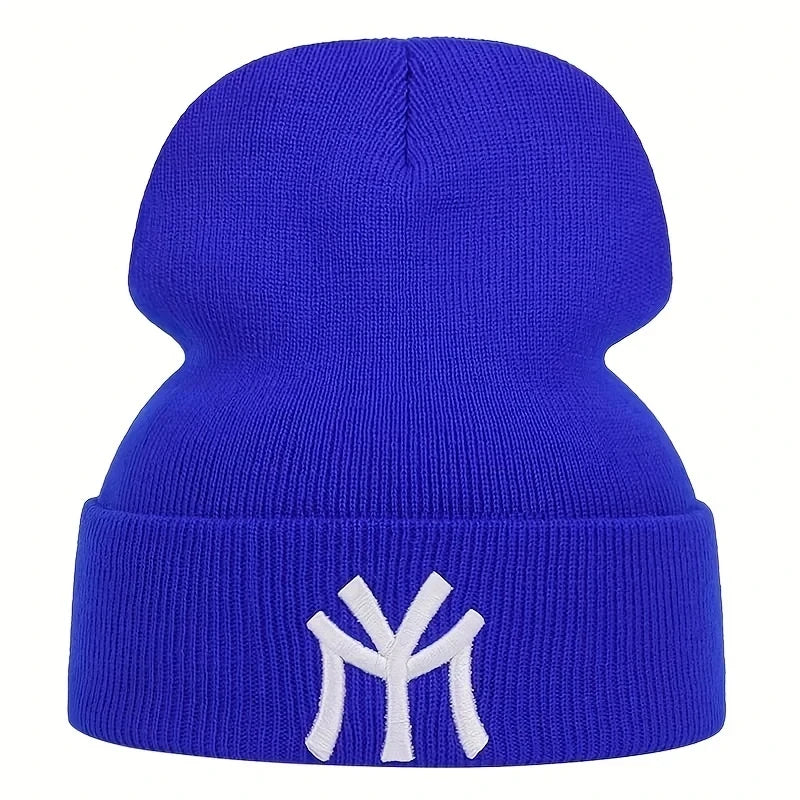 NY Embroidered Knit Beanie – Unisex Winter Hat