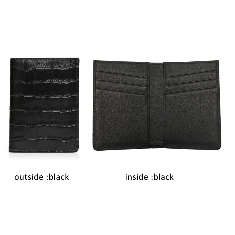 Custom Monogram Luxury Leather Wallet – Crocodile Pattern RFID Blocking