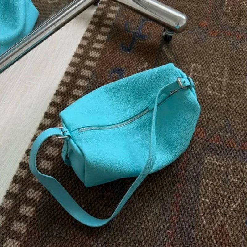 Minimalist Lychee Pattern Square Pillow Bag for Women – Korean Shoulder Bag