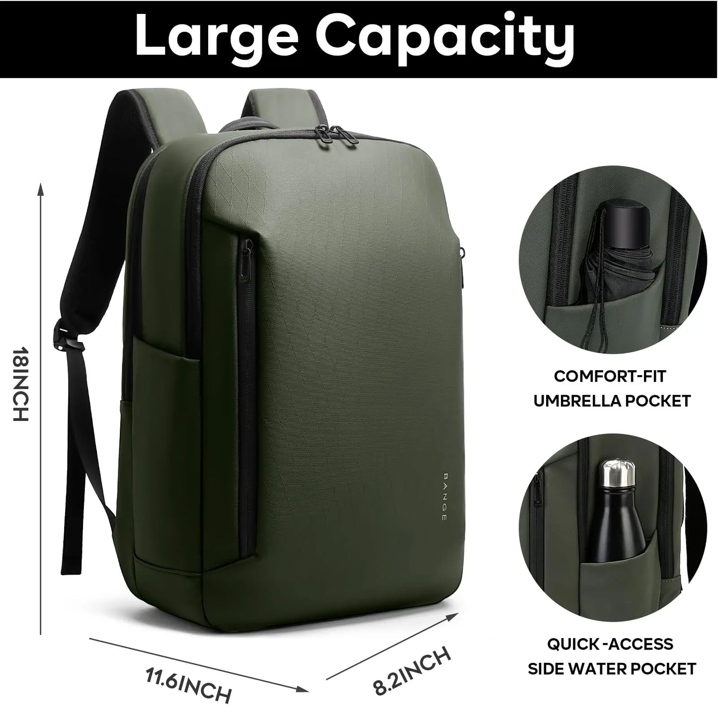 Bange Men's 15.6" Laptop Backpack – Lightweight Business Travel Bag