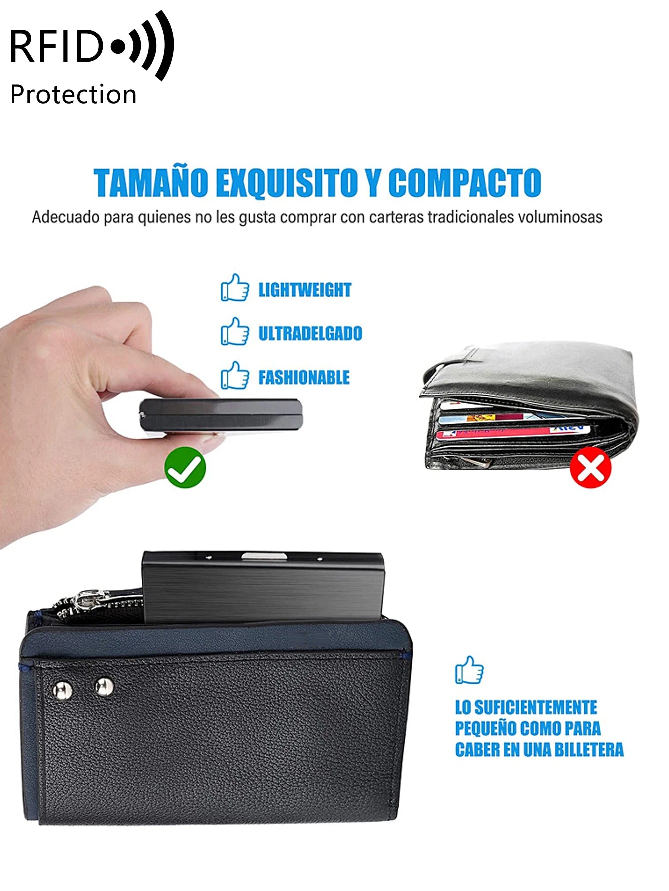 RFID Blocking Metal Card Holder – Ultra-Thin Stainless Steel Wallet for Men & Women
