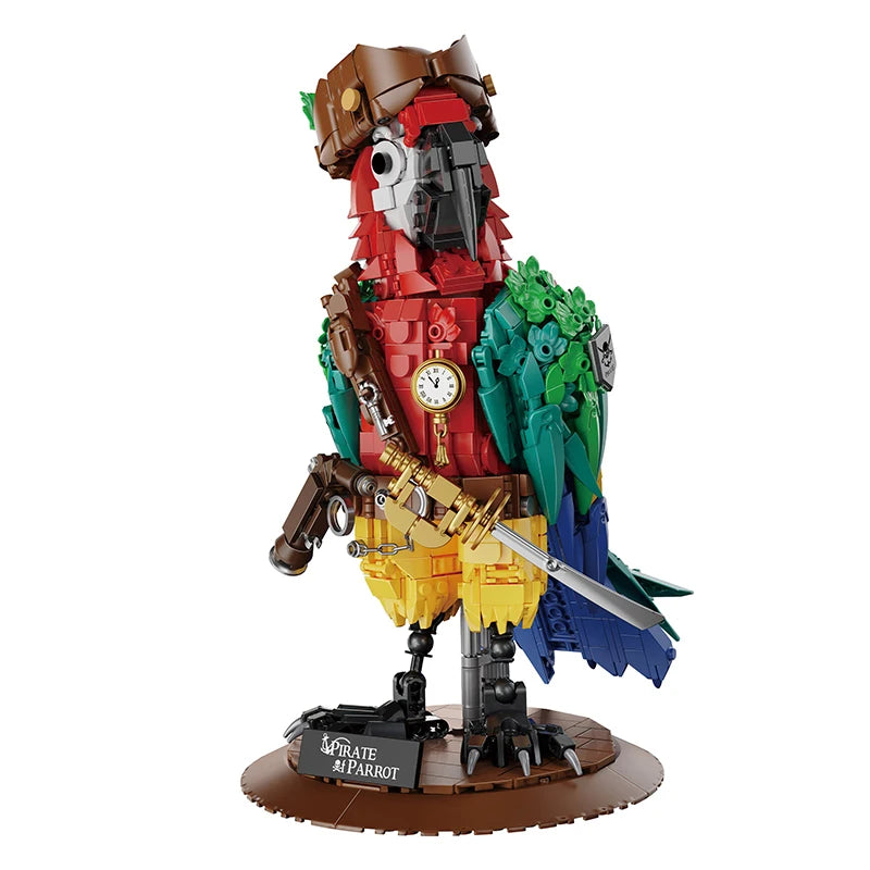 MOC Pirate Parrot Building Blocks – Creative Animal Room Decor Set
