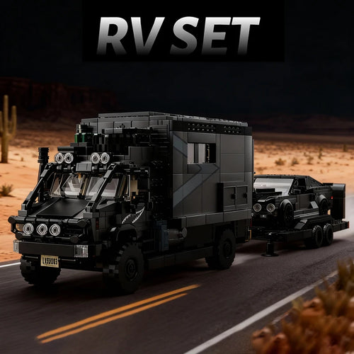 RV Set 3-in-1 Building Blocks – Recreational Vehicle Technic Bricks with Cars & Motorcycle