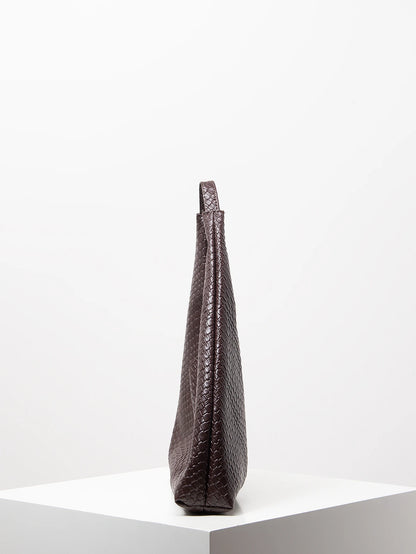 Woven Hobo Shoulder Bag – Minimalist Retro Tote for Women