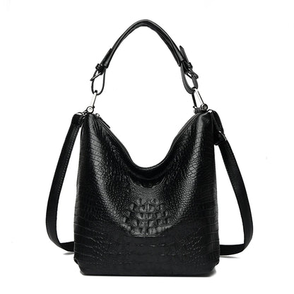Crocodile Pattern Hobo Bag for Women – Leather Shoulder Crossbody