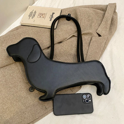 Dachshund Shoulder Bag – 3D PU Leather Novelty Handbag