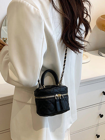 Quilted Crossbody Bag Women – Mini PU Leather Chain Shoulder Handbag