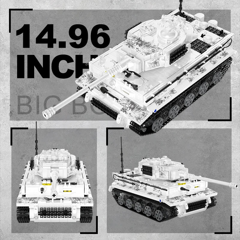 Tiger I Heavy Tank Building Set – WWII Military Brick Model