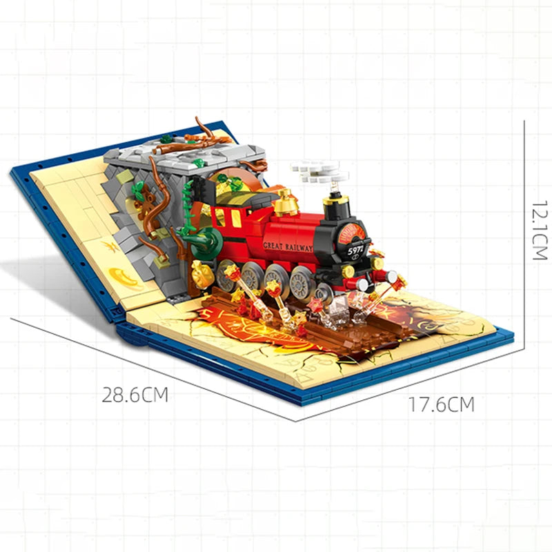 Magic Train Book Building Blocks Set – MOC Brick Model