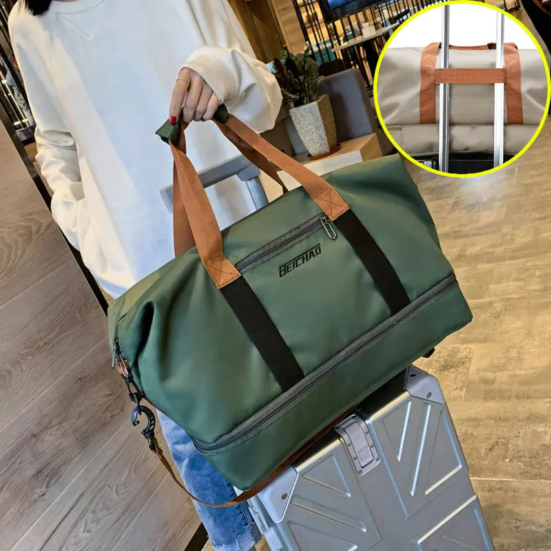 Travel Gym Duffle Bag – Waterproof Weekender with Shoe Compartment