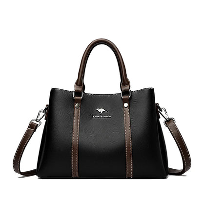 Leather Handbag for Women – Multi-Pocket Crossbody Tote