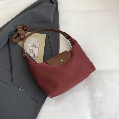 Slouchy Dumpling Shoulder Bag Women Retro Nylon Underarm Bag