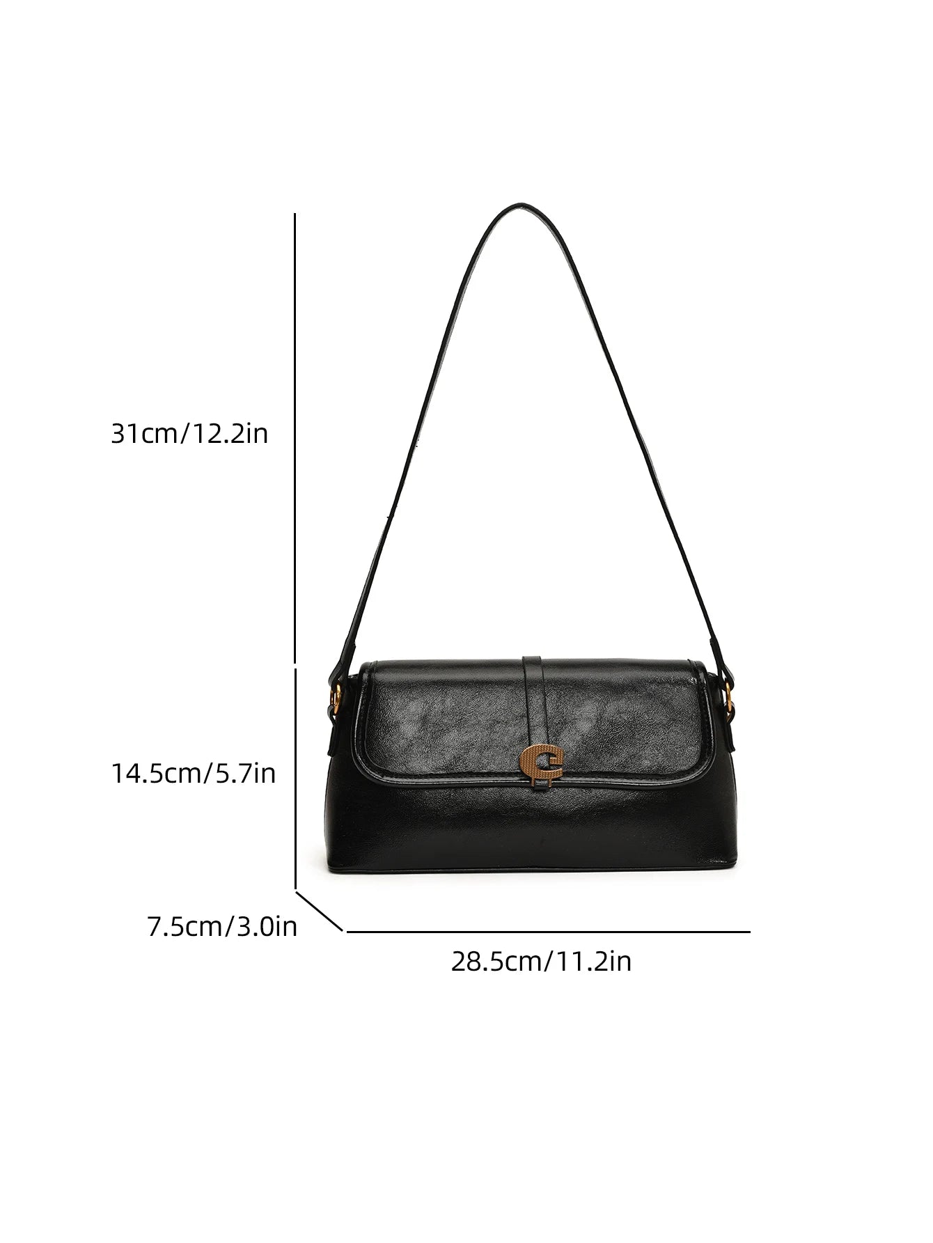 Retro Oil PU Leather Shoulder Bag for Women – Underarm Purse