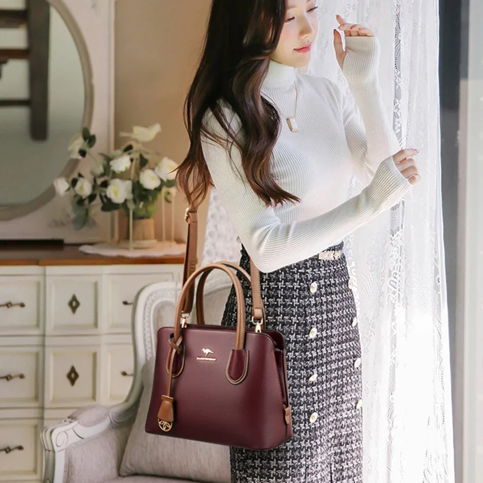 Leather Luxury Tote Bag Women Large Capacity Crossbody