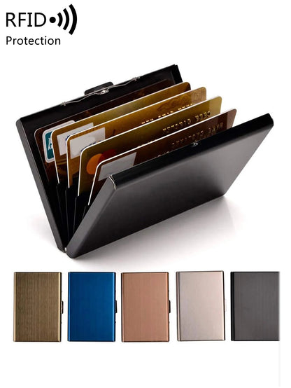 RFID Blocking Metal Card Holder – Ultra-Thin Stainless Steel Wallet for Men & Women