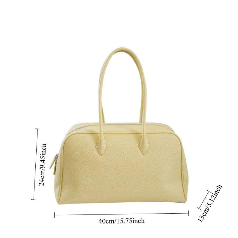 Lychee Leather Large Shoulder Bag for Women