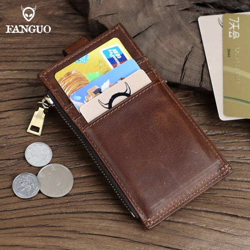 Genuine Leather Card Holder Wallet for Men – Large Capacity