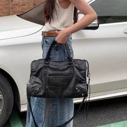 Rivet Tote Bag – Large Capacity Street Style Crossbody Handbag