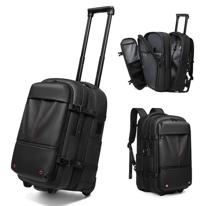 Wheeled Travel Backpack – Vacuum Compression Trolley Bag for Business