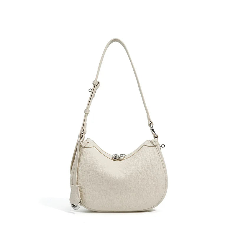 Genuine Leather Underarm Bag – Vintage Hobo Handbag for Women