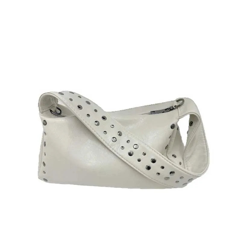 Punk Rivet Leather Shoulder Bag – Women's Underarm Hobo