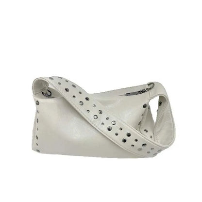 Punk Rivet Leather Shoulder Bag – Women's Underarm Hobo