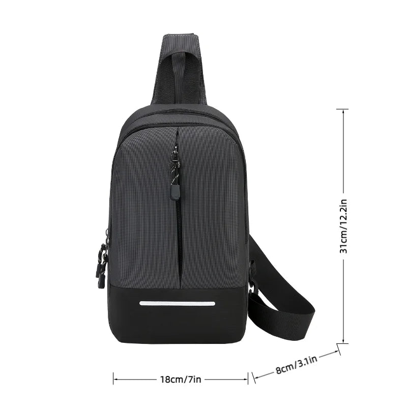Men's Oxford Crossbody Chest Bag with Multiple Compartments