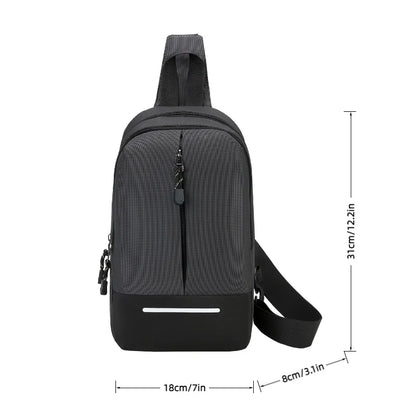 Men's Oxford Crossbody Chest Bag with Multiple Compartments